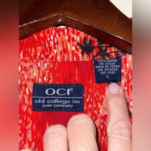 Old College Inn OCI Mens Size Lg Hawaiian Style Shirt Tropical Short Sleeve - Picture 3 of 4